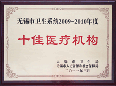 2009-2010年度无锡市十佳医疗机构